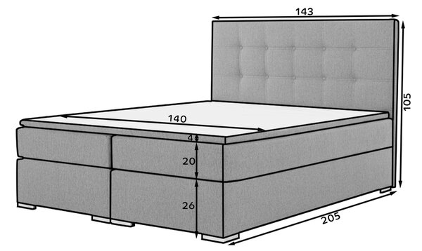 Eltap Čalouněná postel Inez Materiál a barva potahu: Inari 96 - šedá, Rozměr: 140x200