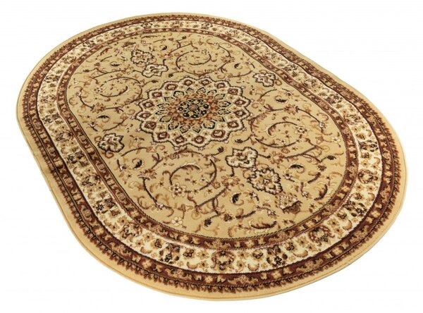 Makro Abra Oválný koberec ATLAS F740A světle béžový Rozměr: 80x150 cm