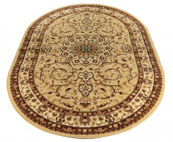 Makro Abra Oválný koberec ATLAS F740A světle béžový Rozměr: 80x150 cm