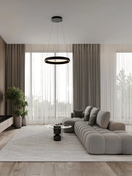LED moderný luster Ovia 45 Čierna – Černá