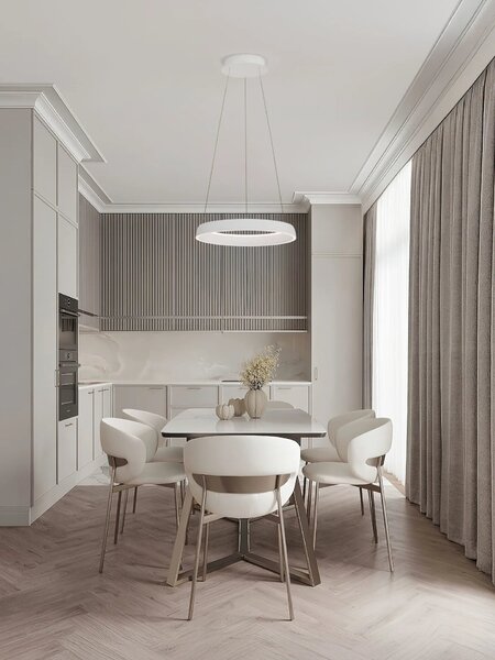 LED moderný luster Ovia 45 Biela – Bílá
