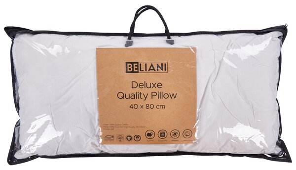 Sada 2 polštářů PELISTER Nízká 40 x 80 cm Mikrovlákno Bílá