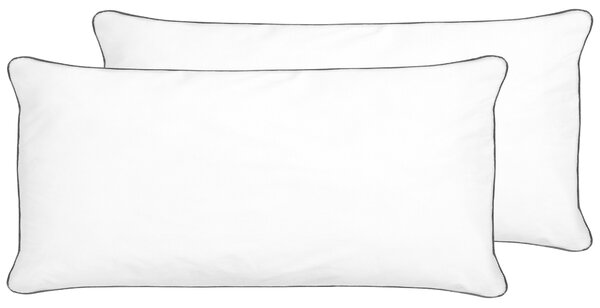 Sada 2 polštářů PELISTER Nízká 40 x 80 cm Mikrovlákno Bílá