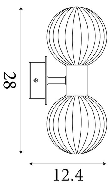 Searchlight 30507BK Dvojité nástěnné svítidlo LUMINSPHERE černé IP44