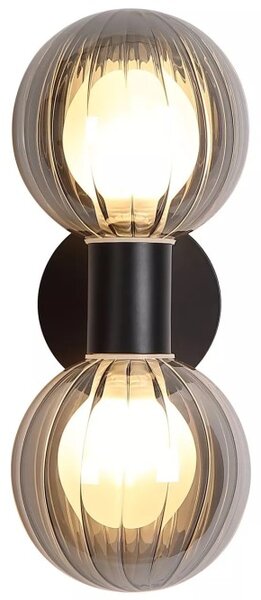 Searchlight 30507BK Dvojité nástěnné svítidlo LUMINSPHERE černé IP44