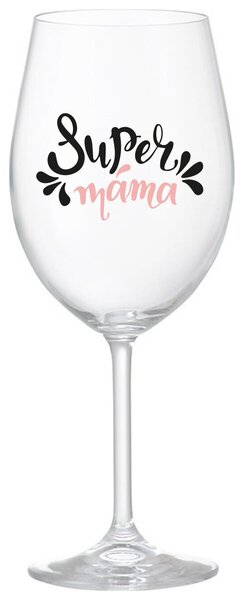 SUPER MÁMA (SPECIÁLNÍ EDICE) - čirá sklenička na víno 350 ml