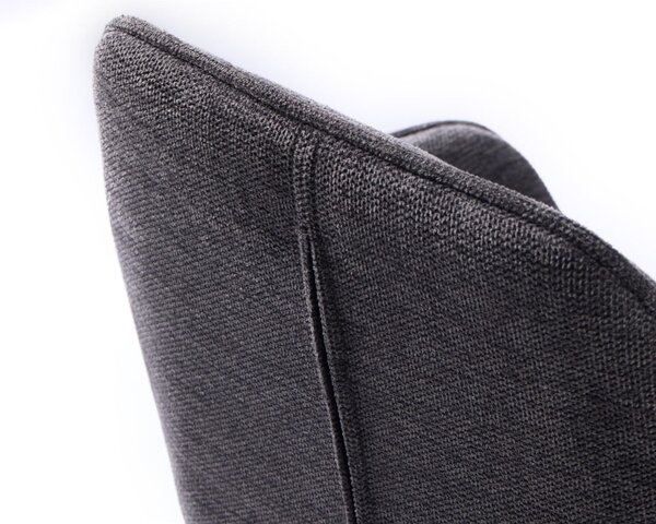 Tmavě šedá čalouněná barová židle s nastavitelnou výškou/s područkami (výška sedáku 65 cm) Nolan – Unique Furniture