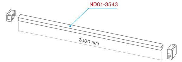 Roth Tyč vzpěry WALK 2000 mm Varianta: délka: 200 cm - (Tyč vzpěry WALK - ND01-3543), Barva profilů a typ výplně: profily: brillant