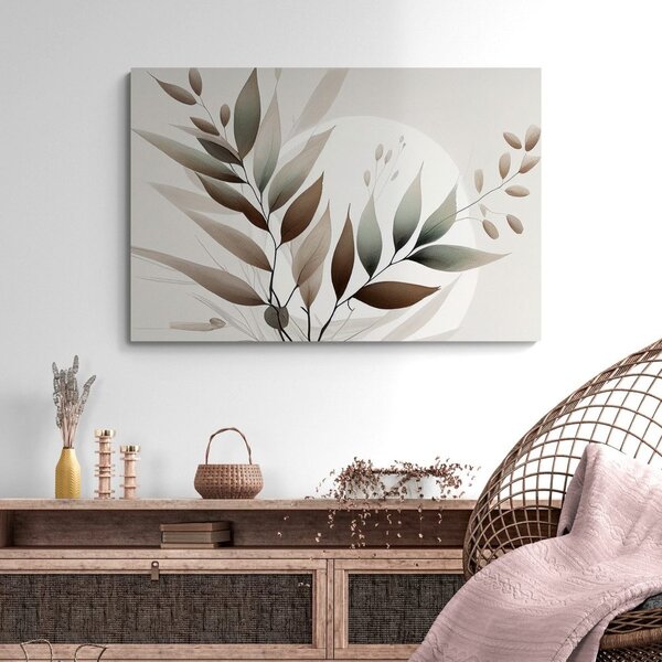 Obraz minimalistické listy v boho designu