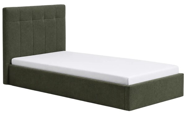 Kave Home Zelená jednolůžková postel Darnela 90 x 200 cm s úložným prostorem