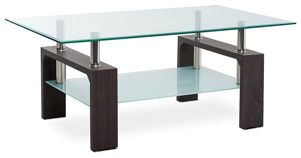 Autronic Konferenční stůl, čiré / mléčné sklo, MDF, 3D dekor přech