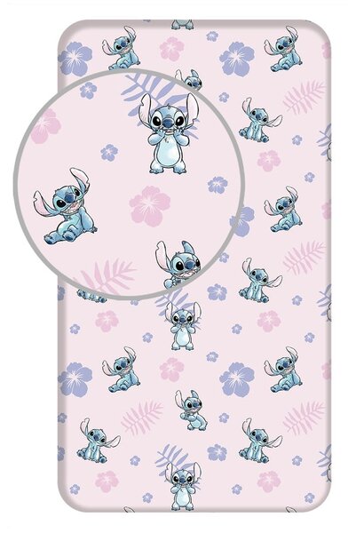 Napínací bavlněné dětské prostěradlo na jednolůžko 90x200 cm Lilo and Stitch – Jerry Fabrics