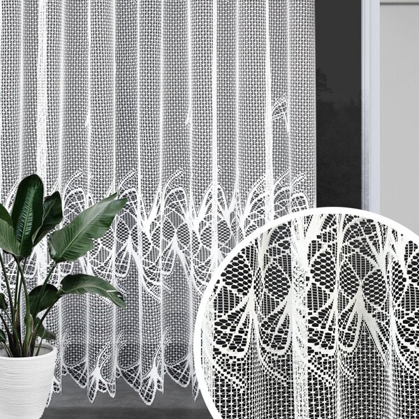 Žakárová záclona bílá metráž Ervi 315
