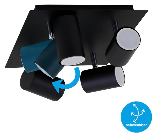 BRILONER Bodové svítidlo 26,5 cm 4xGU10 40W černá BRILO 2857-045