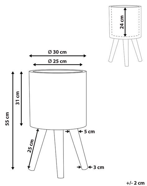 Květináč na stojanu ACHILIO 30 cm Tmavě hnědá