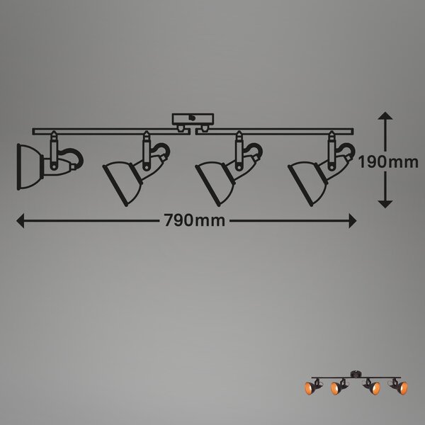 BRILONER Bodové svítidlo 79 cm 4x E14 40W černá BRILO 2049-045