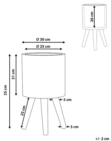 Květináč na stojanu MILINA 30 cm Béžová