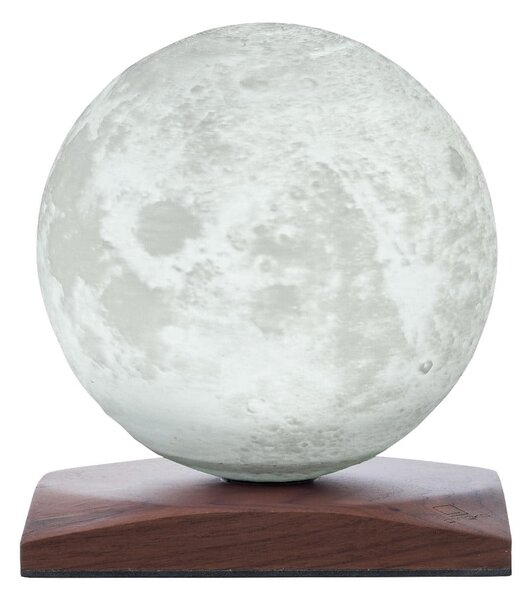 Tmavě hnědá LED stolní lampa z ořechového dřeva (výška 13 cm) Smart LunaSpin – Gingko