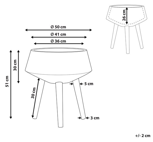 Květináč na stojanu VARDIANI 50 cm Zlatá