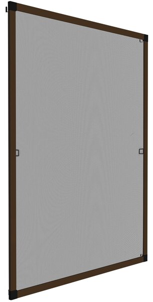 Tectake Sítě proti hmyzu s hliníkovým rámem do oken - 100 x 120 cm, hnědá
