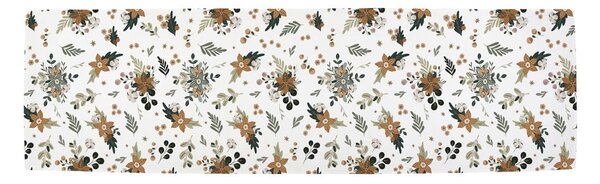 Bavlněný běhoun na stůl s vánočním motivem 40x140 cm Festive Flowers – Butter Kings