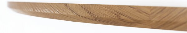 KONDELA Jídelní stůl, dub/černá, průměr 80 cm, REVENTON NEW