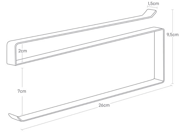 Bílý kovový závěsný držák na roli kuchyňských utěrek Yamazaki Tower 26 cm