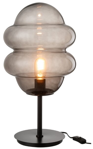 Šedá skleněná stolní lampa J-line Sponky