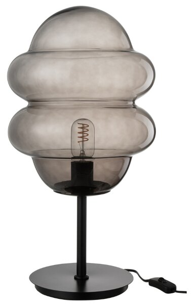 Šedá skleněná stolní lampa J-line Sponky