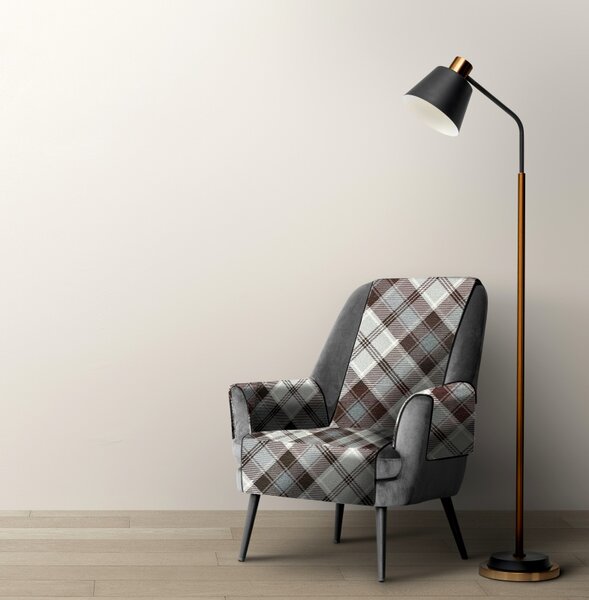Ervi dekorační přehoz na křeslo - Tradiční šedý tartan