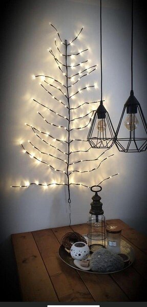 LED nástěnný vánoční stromeček ZIGGY, hnědý - více velikostí Velikost: XS