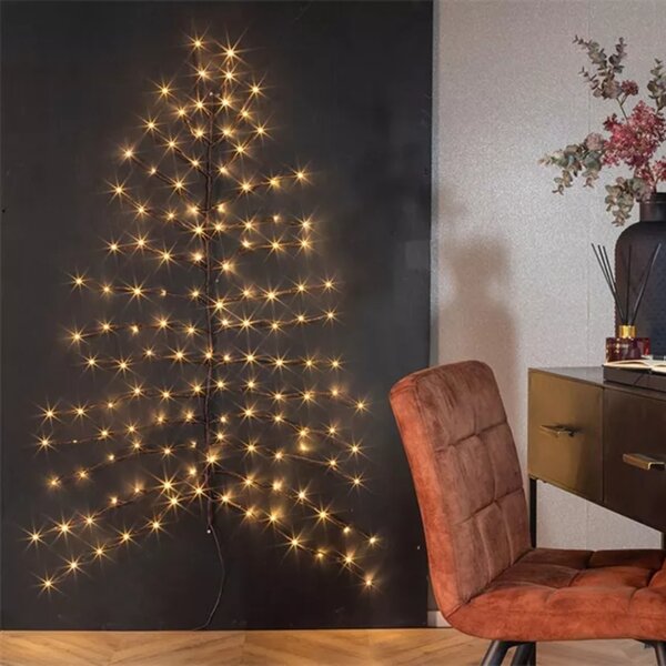 LED nástěnný vánoční stromeček ZIGGY, hnědý - více velikostí Velikost: XS