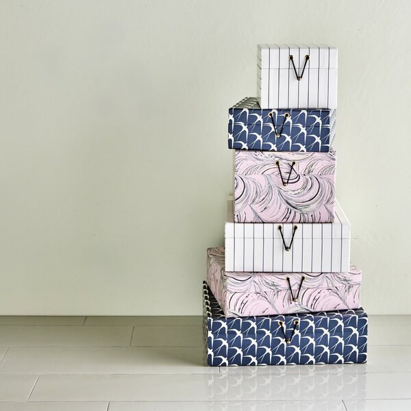 Papírový úložný box Keep Sand / Dark Grey – set 2 ks