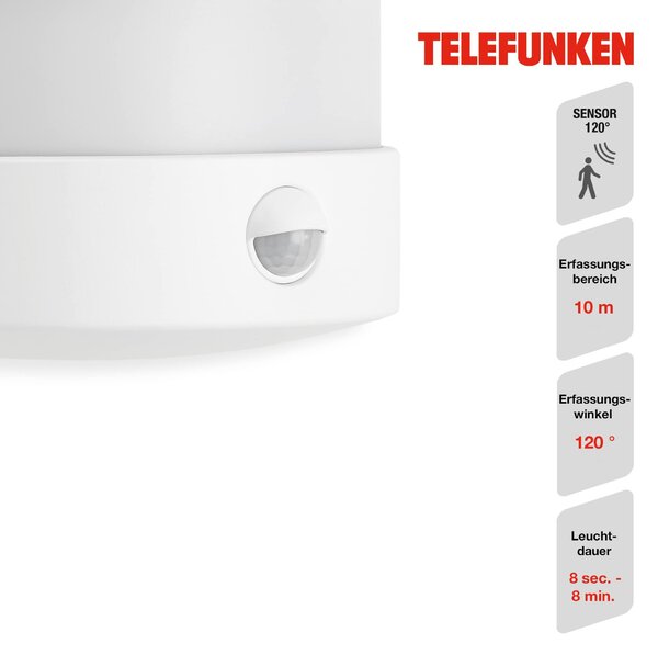 BRILONER TELEFUNKEN LED venkovní svítidlo 24,5 cm 12W 1200lm bílé TF 315506TF