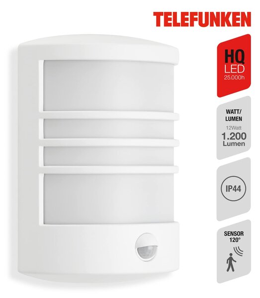 BRILONER TELEFUNKEN LED venkovní svítidlo 24,5 cm 12W 1200lm bílé TF 315506TF