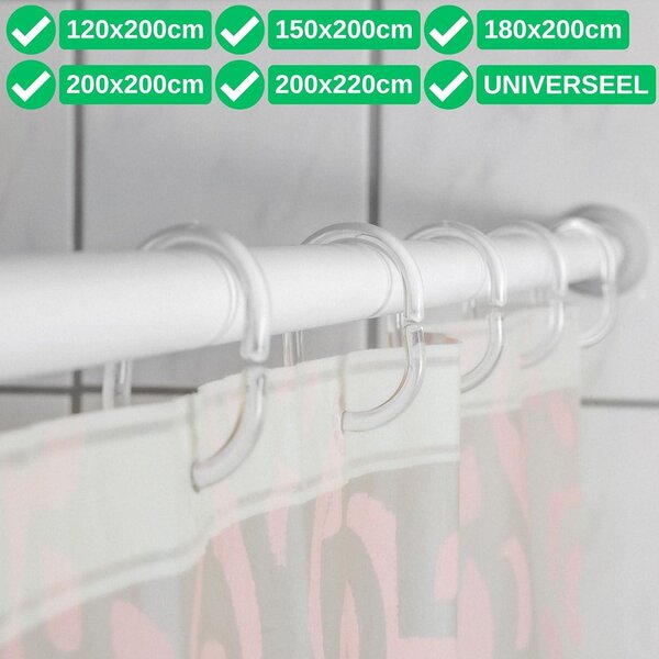 Průhledné – průměr 46 x 29 mm, vnitřní průměr – pro tyče sprchových závěsů – kroužky pro sprchové závěsy – háček na sprchový závěs, tvar C, pro koupelnu – háček na závěs, pro sprchu a vanu