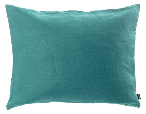 Lněný povlak na polštář 50×60 cm barva zelená látka poloprůhledná, pletený vzor