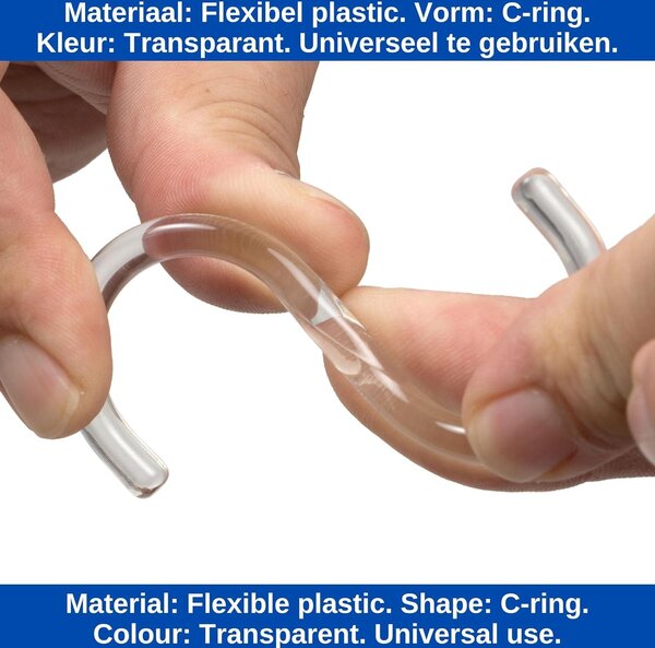 Průhledné – průměr 46 x 29 mm, vnitřní průměr – pro tyče sprchových závěsů – kroužky pro sprchové závěsy – háček na sprchový závěs, tvar C, pro koupelnu – háček na závěs, pro sprchu a vanu