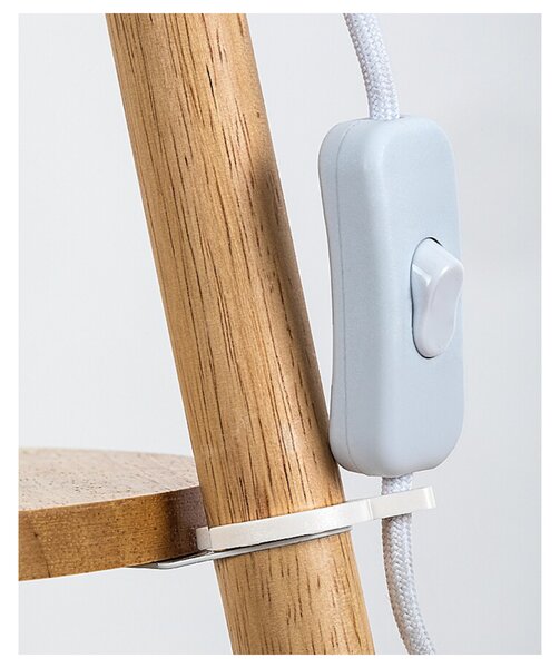 Stojací lampa TREVIA dub/béžová