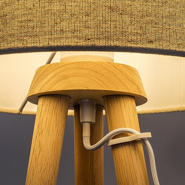 Stojací lampa TREVIA dub/béžová