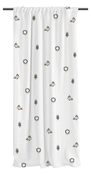 Bílý závěs z bavlněného saténu 110x250 cm Festive Car – Butter Kings