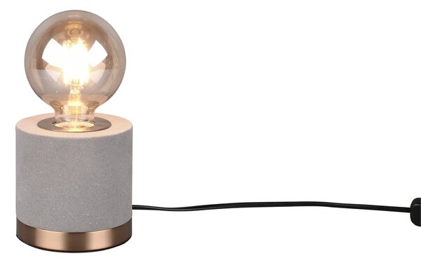 Šedá sametová stolní lampa (výška 11 cm) Judy – Reality