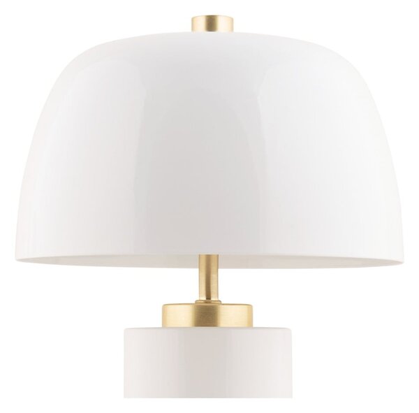 Bílá LED stmívatelná stolní lampa s kovovým stínidlem (výška 30 cm) Freya – Leitmotiv