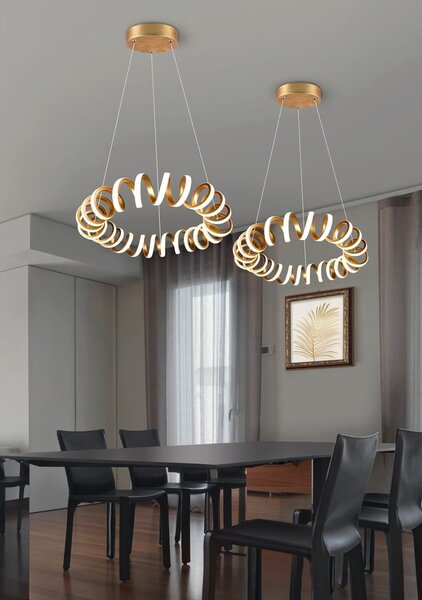 LED závěsné svítidlo ve zlaté barvě ø 55 cm Curl – Trio