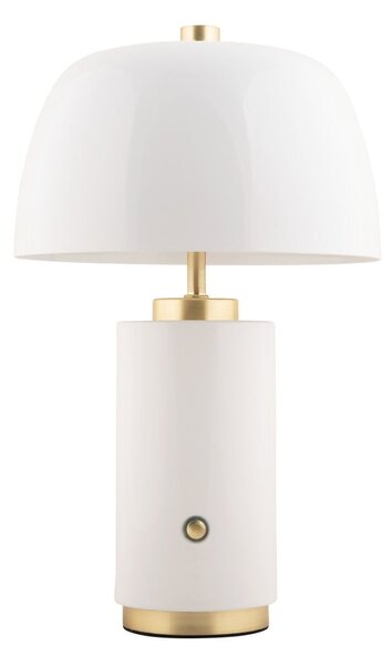 Bílá LED stmívatelná stolní lampa s kovovým stínidlem (výška 30 cm) Freya – Leitmotiv