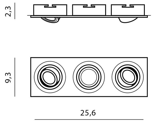 Podledové svítidlo Caro 3 Square bílé – Bílá