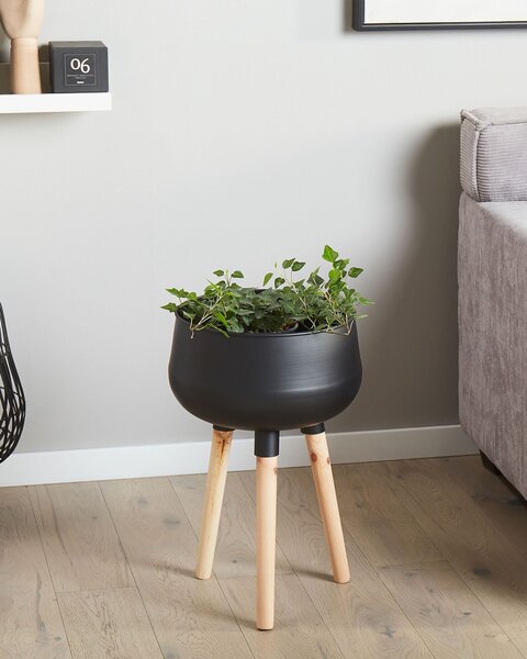 Květináč na stojanu AGROS 30 cm Kov Černá