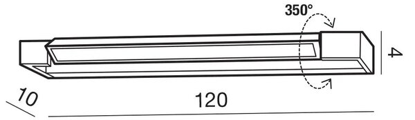 LED nástěnné svítidlo Dali 120 3000K černé – Černá