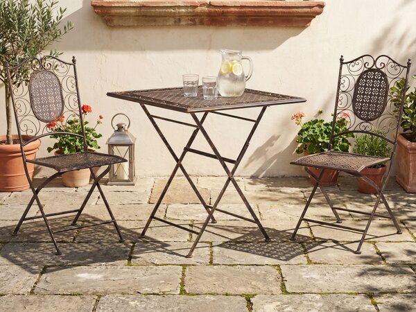 Bistro stolek BORMIO 70 cm 70 cm Kov Černá