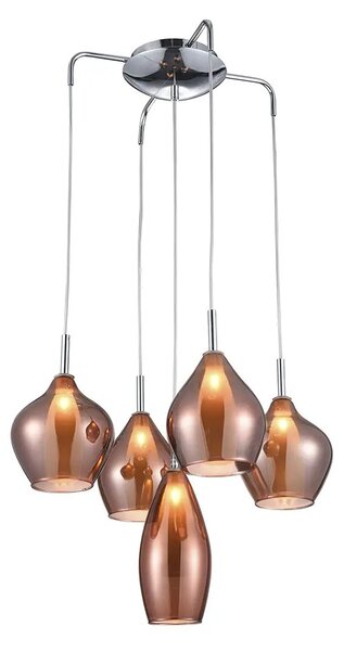 Industriální lustr Amber 5 měděná